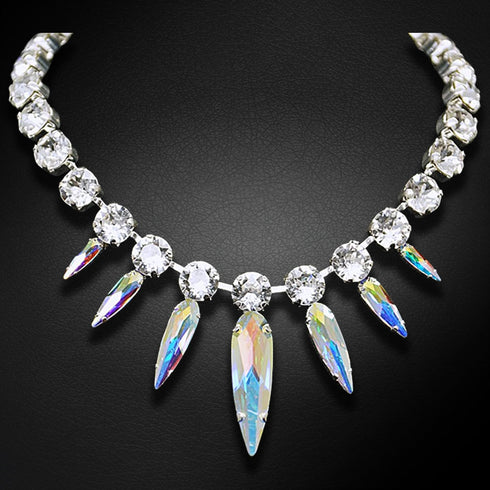 Kaklo papuošalas "Atlantis (Aurore Boreale)" su Swarovski™ kristalais